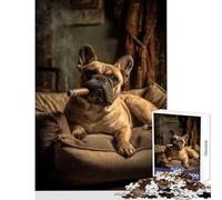 Puzzles for Adults 1000 Piece Dog Smoking Cigar on A Couch Educational Toy Birthday Gift for Educational Game Enhance Love between Couples Size 38x52cm