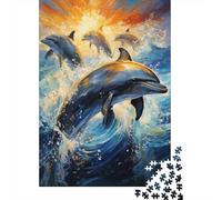 Puzzles for Adults 1000 Piece Dolphin Creative Paper Puzzles-Puzzle Hands-on Game Jigsaw-Family Decoration 1000pcs (38x26cm)