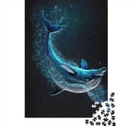 Puzzles for Adults 1000 Piece Dolphin Space22 Creative Wooden Puzzles-Puzzle Hands-on Game Jigsaw-Family Decoration 1000pcs (75x50cm)