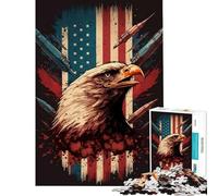 Puzzles for Adults 1000 Piece Eagle American Flag Help The Brain Exercise Analysis And Logic Hands-on Game for And from 14 Years And over (38x26cm)