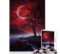 Puzzles for Adults 1000 Piece Eerie Light in Cemetery Adult Jigsaw Puzzles Difficult Hard Fun Activities at Home Birthday Present, Gifts, (38x26cm)