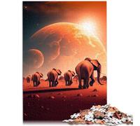 Puzzles for Adults 1000 Piece Elephant sunset Difficult Hard Jigsaw 26x38cm deal as gifts for the whole family for teenager Age 14+