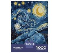 Puzzles for Adults 1000 Piece Elephant Under Starry Night Sky Adult Jigsaw Puzzle Brain Teaser Game But Fun And Humorous Challenging Game Gifts 70x50cm/1000pcs