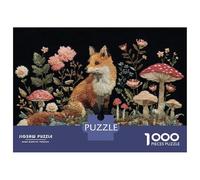 Puzzles for Adults 1000 Piece Embroidered Fox Wall Art Puzzle for Adults Relaxing Games Staycation Kill Time Unique Birthday And Xmas Gifts 70x50cm/1000pcs