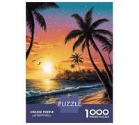 Puzzles for Adults 1000 Piece Enchanting Sunset Oasis Puzzle for Adults Brain Teaser Game Home Decoration Christmas Birthday Gifts 38x26cm/1000pcs