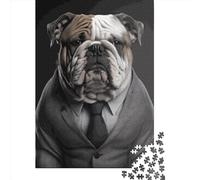Puzzles for Adults 1000 Piece English Bulldog Creative Wooden Puzzles-Puzzle Hands-on Game Jigsaw-Family Decoration 1000pcs (75x50cm)