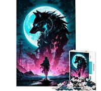 Puzzles for Adults 1000 Piece Epic Wolf Spirit Warrior Adult Puzzles Hands-on Game Precision Cutting Unique Birthday And Xmas Gifts (Size 38x52cm)