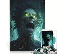 Puzzles for Adults 1000 Piece Evil Green Zombie, Impossible Game, Staycation Kill Time, Unique Gifts for Birthday And Christmas 38x52cm