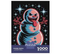 Puzzles for Adults 1000 Piece Evil Snowman with Stars Adult Jigsaw Puzzle Brain Teaser Game But Fun And Humorous Challenging Game Gifts 38x26cm/1000pcs