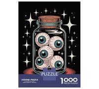 Puzzles for Adults 1000 Piece Eyeballs in A Jar Illustration Puzzle for Adults Relaxing Games Staycation Kill Time Unique Birthday And Xmas Gifts 70x50cm/1000pcs