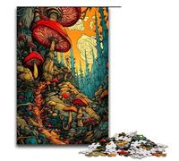 Puzzles for Adults 1000 Piece Fantastical Mushroom World Toy Intellectual Game Is Ideal As A Gift for The Whole Family 75x50cm
