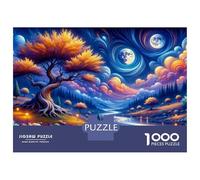 Puzzles for Adults 1000 Piece Fantasy Forest Night Sky Puzzle for Adults Relaxing Games Staycation Kill Time Unique Birthday And Xmas Gifts 38x26cm/1000pcs