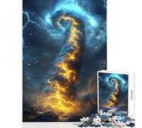 Puzzles for Adults 1000 Piece Fiery Tornado in A Stormy Sky Adult Jigsaw Puzzles Difficult Hard Fun Activities at Home Birthday Present, Gifts, (38x52cm)