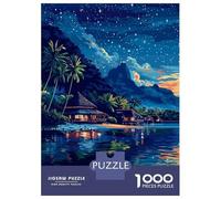 Puzzles for Adults 1000 Piece Fiji Island Nightscape Jigsaw Brain Teaser Game Presents for Women Unique Birthday And Xmas Gifts 38x26cm/1000pcs