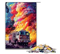 Puzzles for Adults 1000 Piece Fire Engines Is Surrounded by SplattersLots of Thick Toy Intellectual Game Is Ideal As A Gift for The Whole Family 75x50cm