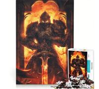 Puzzles for Adults 1000 Piece Fire with The Knight, Practical Game, But Fun And Humorous, Wishlist with Santa Claus 50x75cm