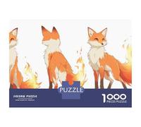 Puzzles for Adults 1000 Piece Flame Fox Art Print Adult Jigsaw Puzzle Brain Teaser Game But Fun And Humorous Challenging Game Gifts 38x26cm/1000pcs