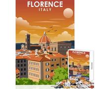Puzzles for Adults 1000 Piece Florence Italy Travel Art Adult Jigsaw Puzzles Difficult Hard Fun Activities at Home Birthday Present, Gifts, (38x26cm)