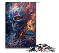 Puzzles for Adults 1000 Piece Flower Skeleton on Fire Family Fun Puzzle Great Gift for Teenager Age 14 Years Up 75x50cm