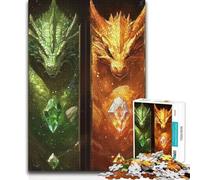 Puzzles for Adults 1000 Piece Four Dragon Elements Toy Intellectual Game Analysis And Logic Gift Birthday (38x26cm)