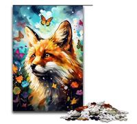 Puzzles for Adults 1000 Piece Fox And Butterfly by SplattersLots of Coloured Cloud Jigsaw Puzzle Home Educational Games DIY Toys Great Gift for Games 75x50cm