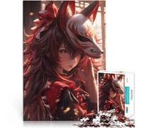 Puzzles for Adults 1000 Piece Fox Girl Samurai Help the brain exercise addictive toys to cultivate patience Enhance memory 26x38cm