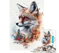 Puzzles for Adults 1000 Piece Fox in Autumn Forest Help The Brain Exercise But Fun And Humorous Toy Wall Decor for And from 14 Years And over (38x26cm)