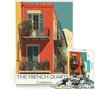 Puzzles for Adults 1000 Piece French Quarter, NOLA Poster | Stress Reliever Decompressing Intellectual deal as gifts for the whole family 38x52cm
