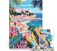 Puzzles for Adults 1000 Piece French Riviera Palm Trees pädagogische Herausforderung Wunschliste mit dem Weihnachtsmann52x38cm