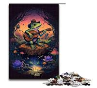 Puzzles for Adults 1000 Piece Frog Playing Banjo Pattern Assembly Help The Brain Exercise Addictive Toys to Cultivate Patience 75x50cm