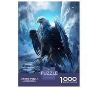 Puzzles for Adults 1000 Piece Frozen Eagle in Ice World Puzzles for Adults Relaxing Games Precision Cutting Fun at Home Activities, 38x26cm/1000pcs