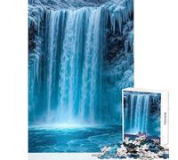 Puzzles for Adults 1000 Piece Frozen Waterfall Landscape Relax Games Learning Educational Toy Wall Decor Interesting Stress Reduction (38x52cm)