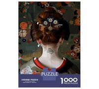 Puzzles for Adults 1000 Piece Geisha Back View with Floral Kimono Jigsaw for Adults Relax Games Difficult Hard Unique Birthday And Xmas Gifts 70x50cm/1000pcs
