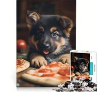Puzzles for Adults 1000 Piece German Shepherd Pizza Pup, DIY Toys, Challenging To Complete, Artists Collection, Fine Art 50x75cm