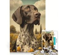 Puzzles for Adults 1000 Piece German Shorthaired Pointer Portrait, DIY Toys, Challenging To Complete, Artists Collection, Fine Art 38x26cm