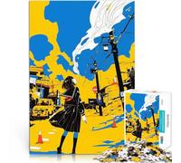 Puzzles for Adults 1000 Piece Girl in Yellow Street Spielzeug Lernspiele Stressabbau Geburtstagsgeschenk, Geschenke, Wandkunst75x50cm