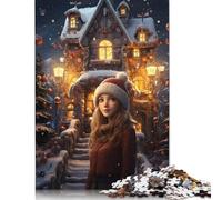 Puzzles for Adults 1000 Piece Girl Waiting for Santa Creative Wooden Puzzles Hands-on Game Jigsaw-Family Decoration 1000pcs (75x50cm)