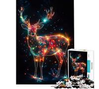 Puzzles for Adults 1000 Piece Glowing Magic Deer Help The Brain Exercise But Fun And Humorous Toy Wall Decor for And from 14 Years And over (38x26cm)