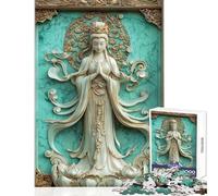 Puzzles for Adults 1000 Piece Goddess of Mercy Brain Teaser Game Difficult Challenge Anti-Stress Toys Fun Activities at Home (38X26cm)