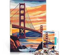 Puzzles for Adults 1000 Piece Golden Gate Bridge Sunset Lernspiele Heimdekoration Wunschliste mit dem Weihnachtsmann75x50cm