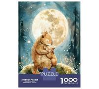 Puzzles for Adults 1000 Piece Golden Glow - Cute Squirrel And Baby Boho Woodland Nursery Adult Jigsaw Puzzle Brain Teaser Game But Fun And Humorous Challenging Game Gifts 70x50cm/1000pcs