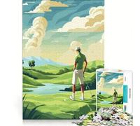Puzzles for Adults 1000 Piece Golf Golfer, DIY Toys, Interesting Stress Reduction, with Matching Poster And Trivia Sheet (38x26cm)