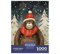 Puzzles for Adults 1000 Piece Gorilla Xmas Holliday Jigsaws for Adults Brain Teaser Game Analysis And Logic Fun at Home Activities, 38x26cm/1000pcs