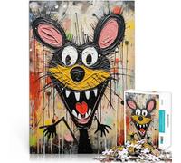 Puzzles for Adults 1000 Piece Graffiti Street Art Mouse Staycation: Zeit totschlagen Geburtstagsgeschenk, Geschenke, Wandkunst38x26cm