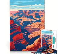 Puzzles for Adults 1000 Piece Grand Canyon Travel Art Neat Edge Decor Mental Challenge Toy Chill Time Play Christmas Art Gift (50x75cm)