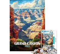 Puzzles for Adults 1000 Piece Grand Canyon USA Travel Poster for Educational Game Challenge Toy Brain Teaser Game Birthday Present Gifts Birthday (size 50x75cm)