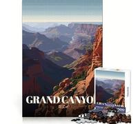 Puzzles for Adults 1000 Piece Grand Canyon USA Travel Poster Sharp Joint Play Logic Skill Play Calm Fun Time Christmas Wall Art (38x26cm)