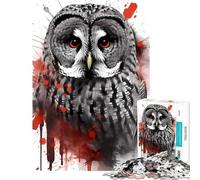 Puzzles for Adults 1000 Piece Great Gray Owl Painting Help The Brain Exercise Analysis And Logic Hands-on Game for And from 14 Years And over (38x52cm)