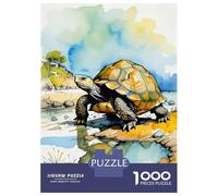 Puzzles for Adults 1000 Piece Greek Tortoise Watercolor Puzzle for Adults Relaxing Games Staycation Kill Time Unique Birthday And Xmas Gifts 38x26cm/1000pcs