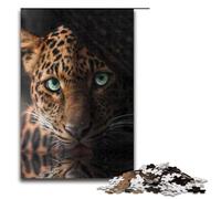 Puzzles for Adults 1000 Piece Green Eyed Leopard Pattern Assembly Help The Brain Exercise Addictive Toys to Cultivate Patience 75x50cm